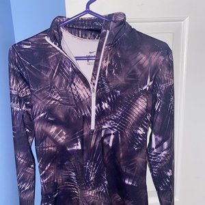 Nike Women Dri Fit Quarter Zip Long Sleeve T Shirt